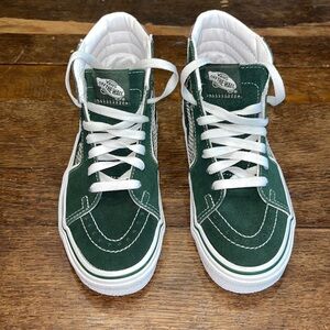 Vans Sk8-Hi Bolt Liquify Green White Canvas Suede Size 4 Shoes New Out of Box